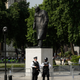 Churchill in Parliament Square. Photo via AP Images.